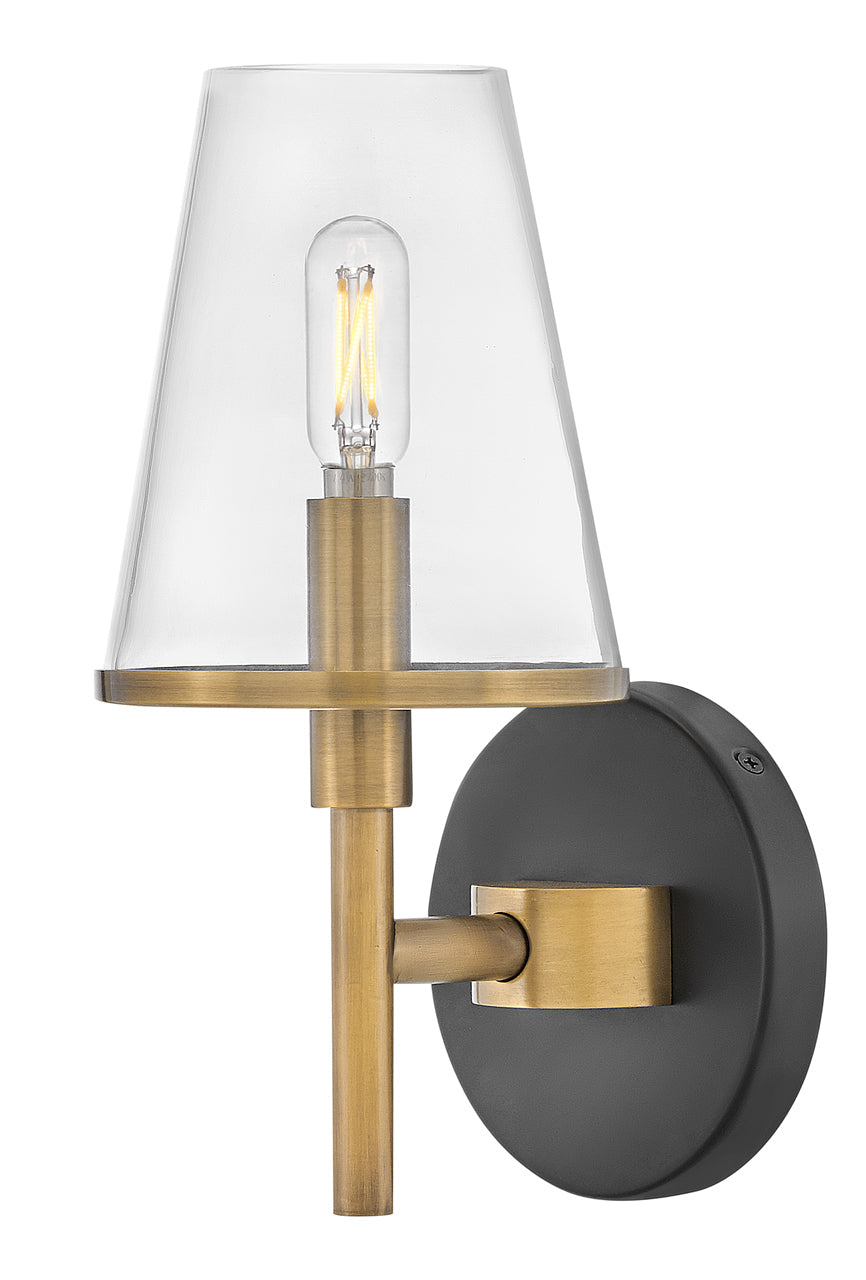 Marten Medium Single Light Vanity In Light Brass Finish