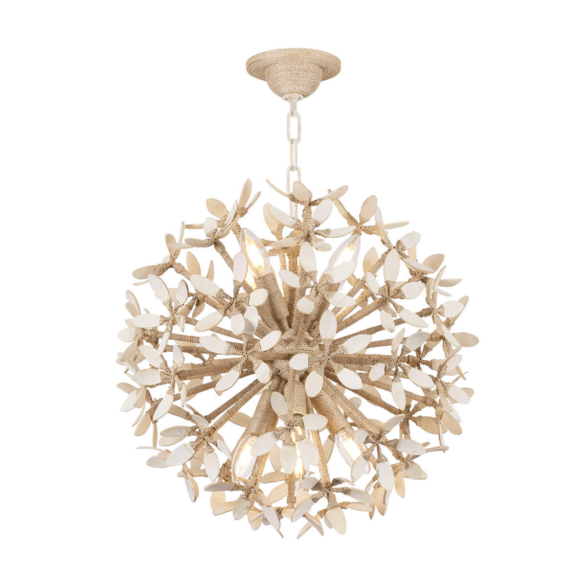 CORFU Chandelier In Ivory Coco Finish