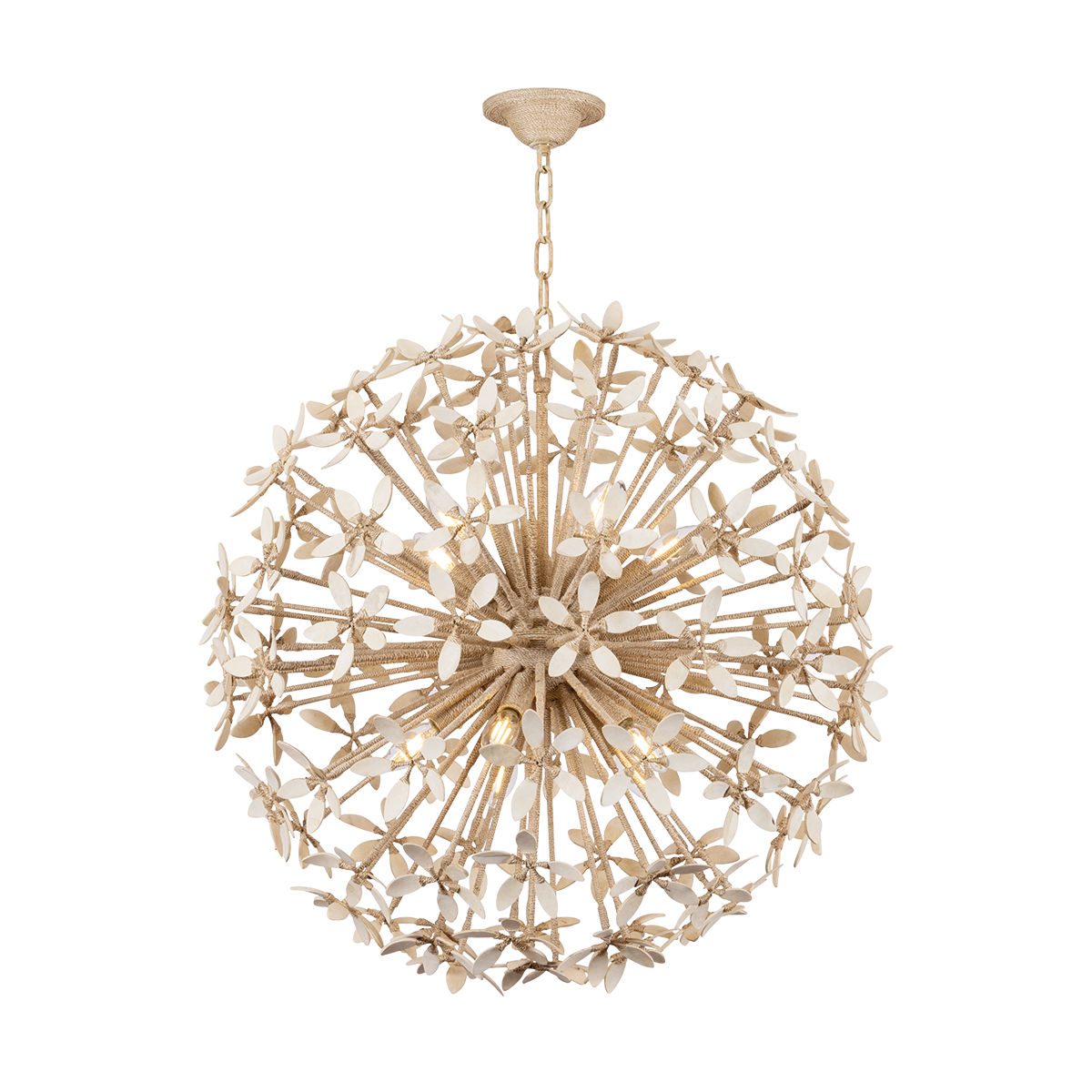 CORFU Chandelier In Ivory Coco Finish