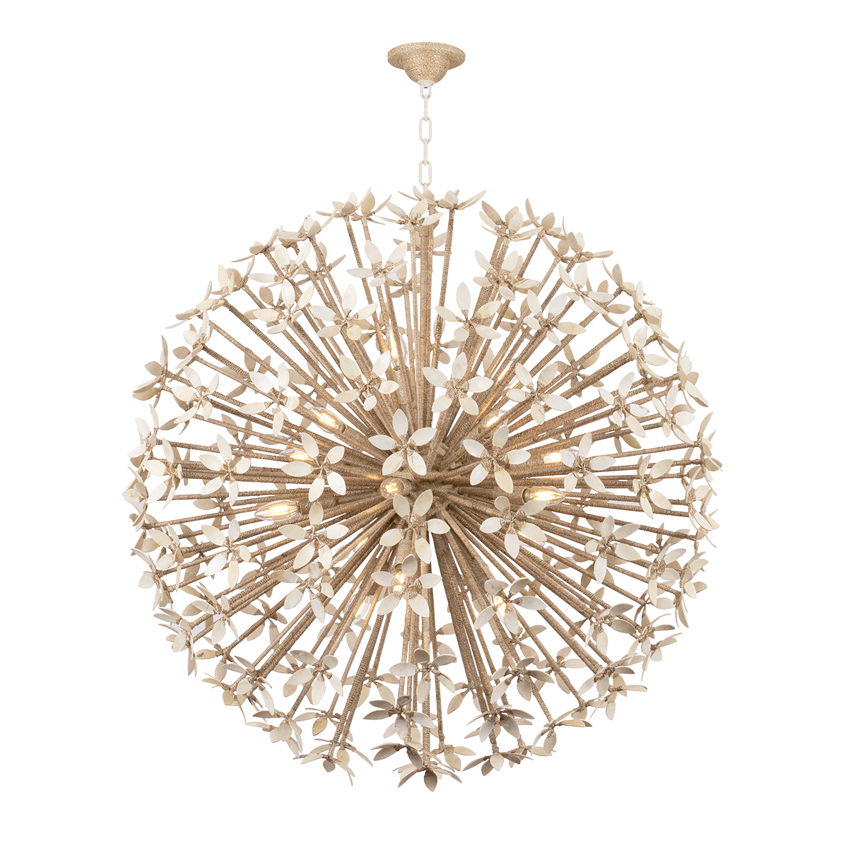 CORFU Chandelier In Ivory Coco Finish