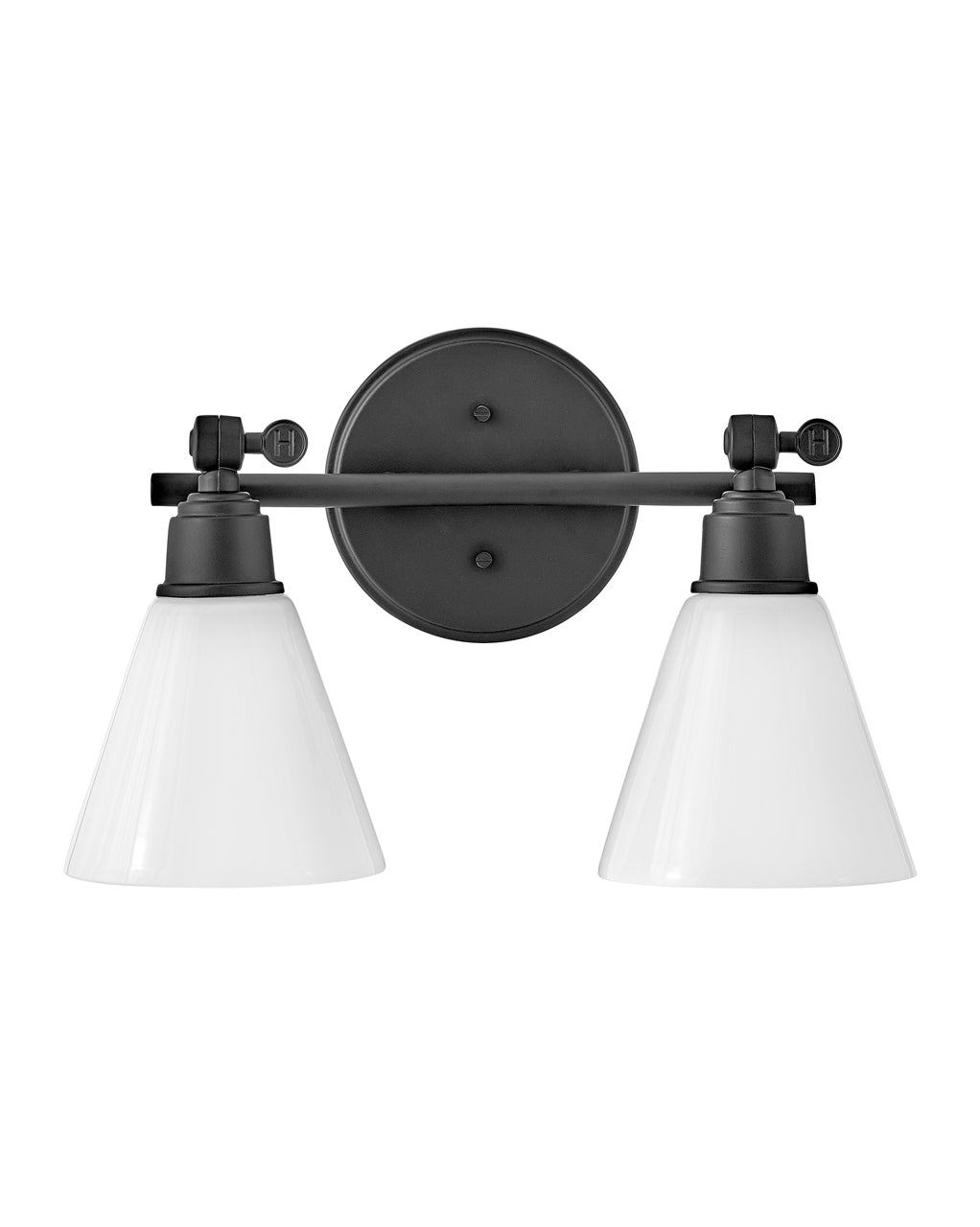 Arti Small Adjustable Two Light Vanity In Black Finish