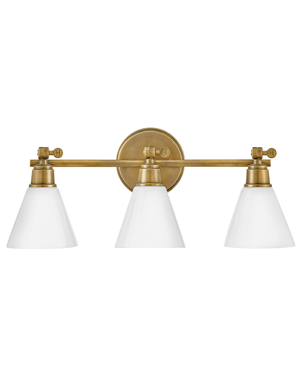 Arti Medium Adjustable Three Light Vanity In Light Brass Finish
