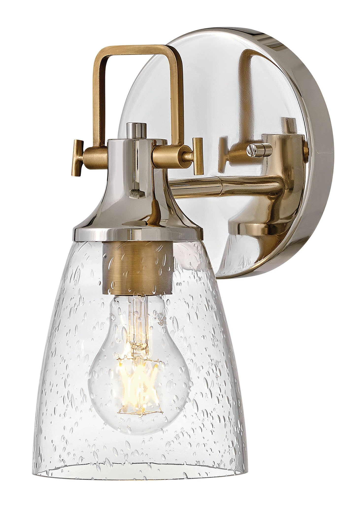Easton Medium Single Light Vanity In Polished Nickel Finish
