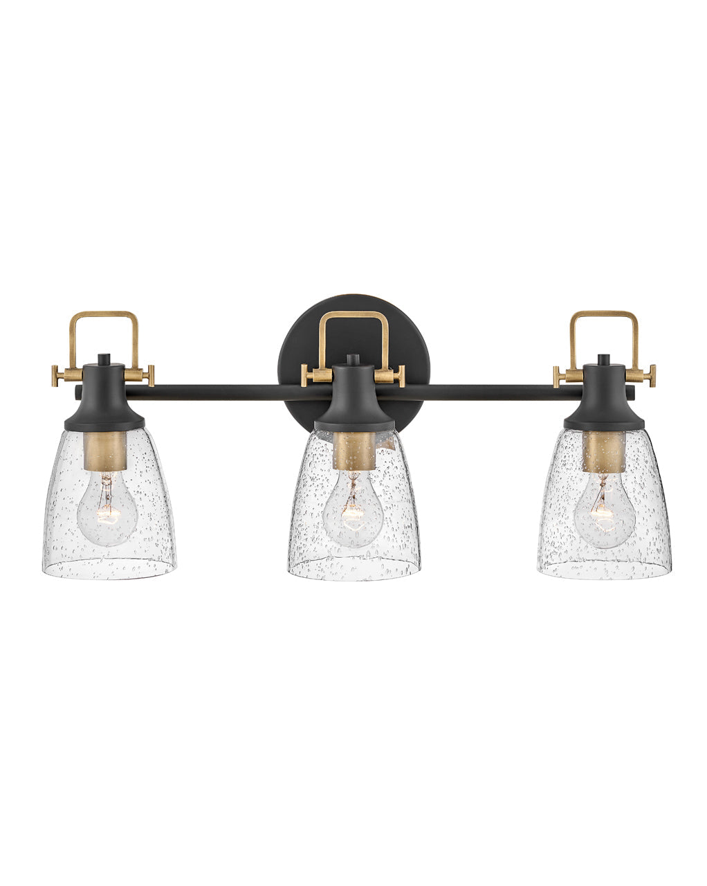 Easton Medium Three Light Vanity In Black Finish