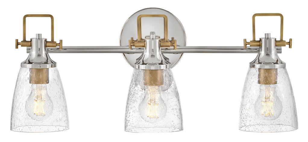 Easton Medium Three Light Vanity In Polished Nickel Finish