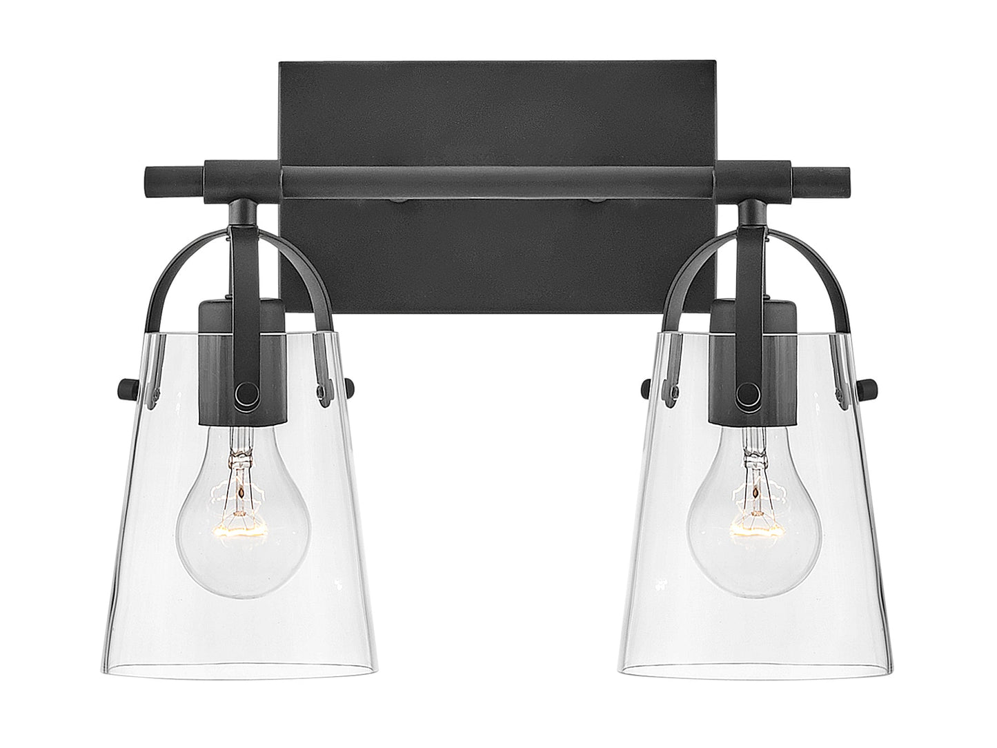 Foster Small Two Light Vanity In Black Finish