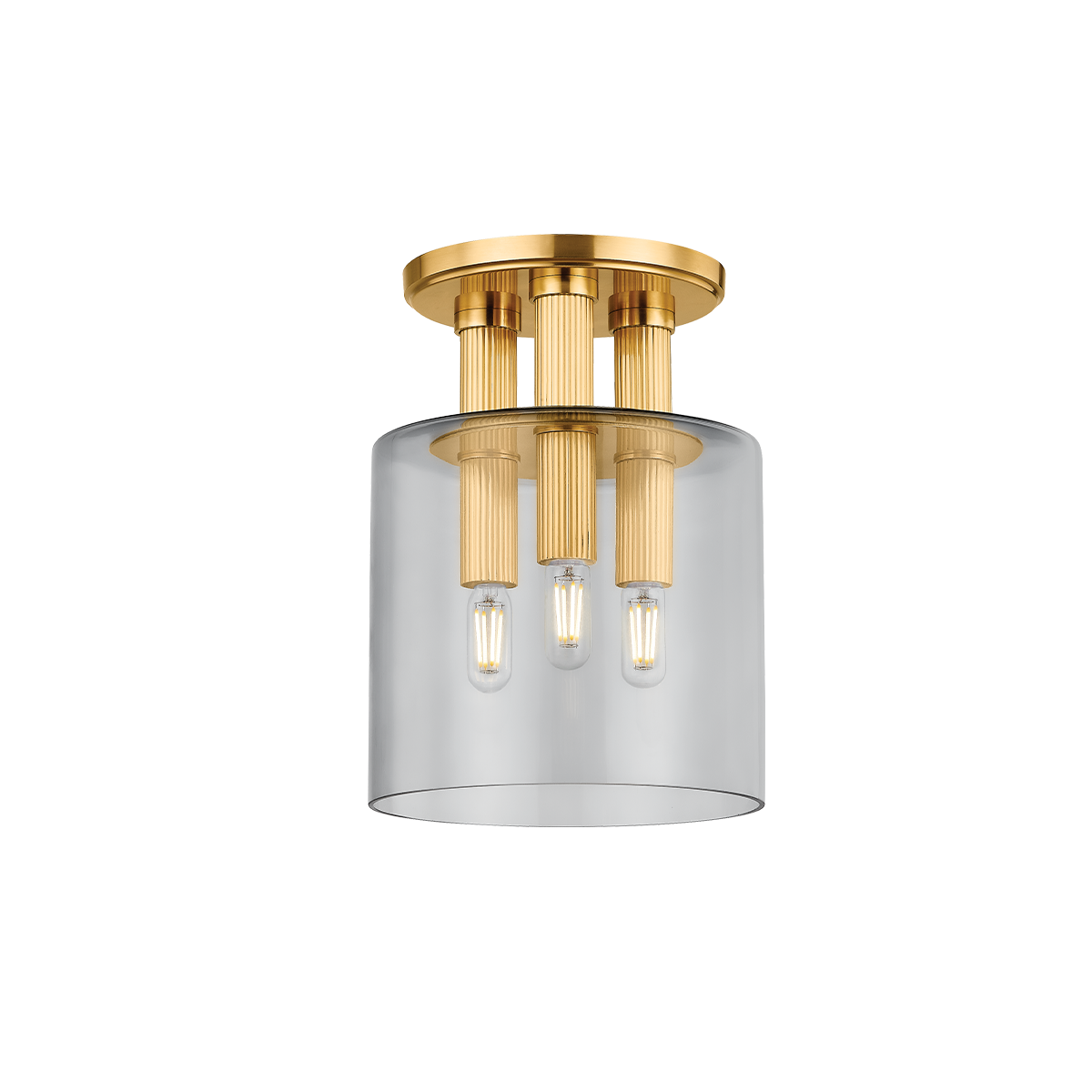 CRYSTLER FLUSH MOUNT with AGED BRASS Finish