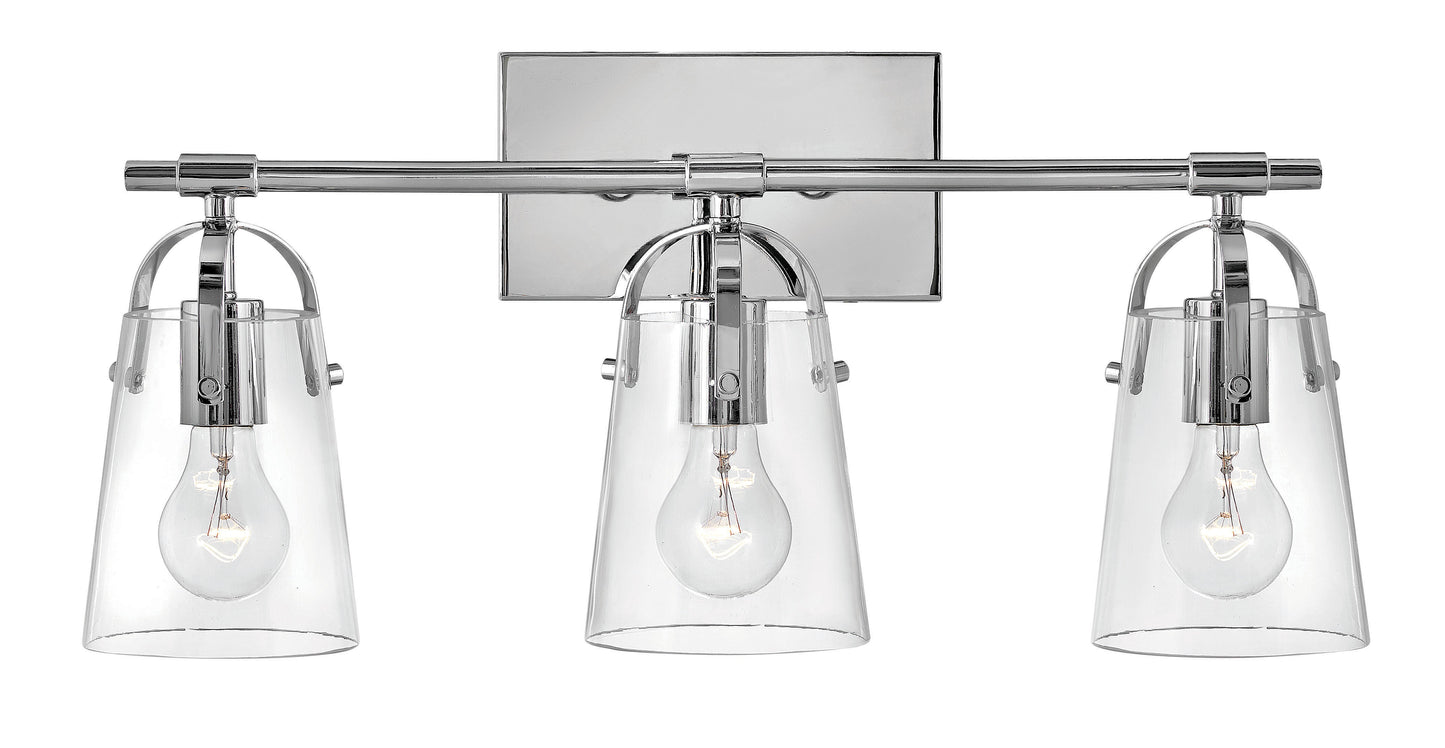 Foster Medium Three Light Vanity In Chrome Finish