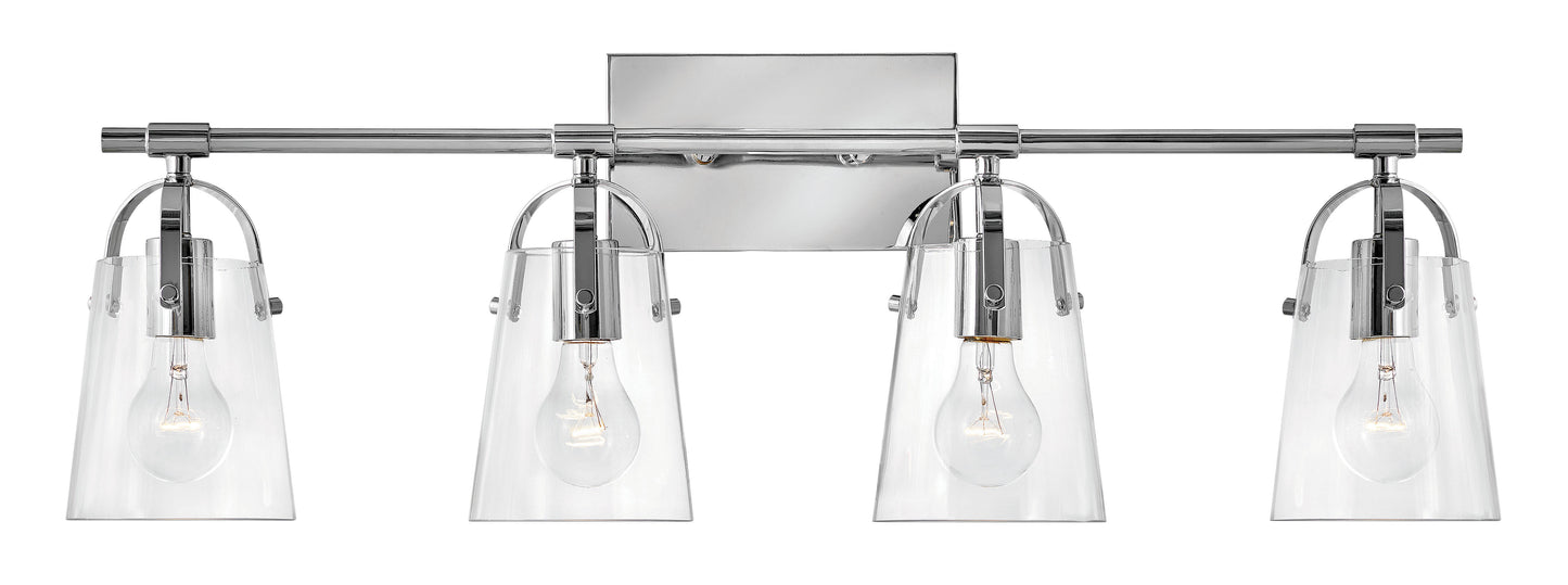 Foster Large Four Light Vanity In Chrome Finish