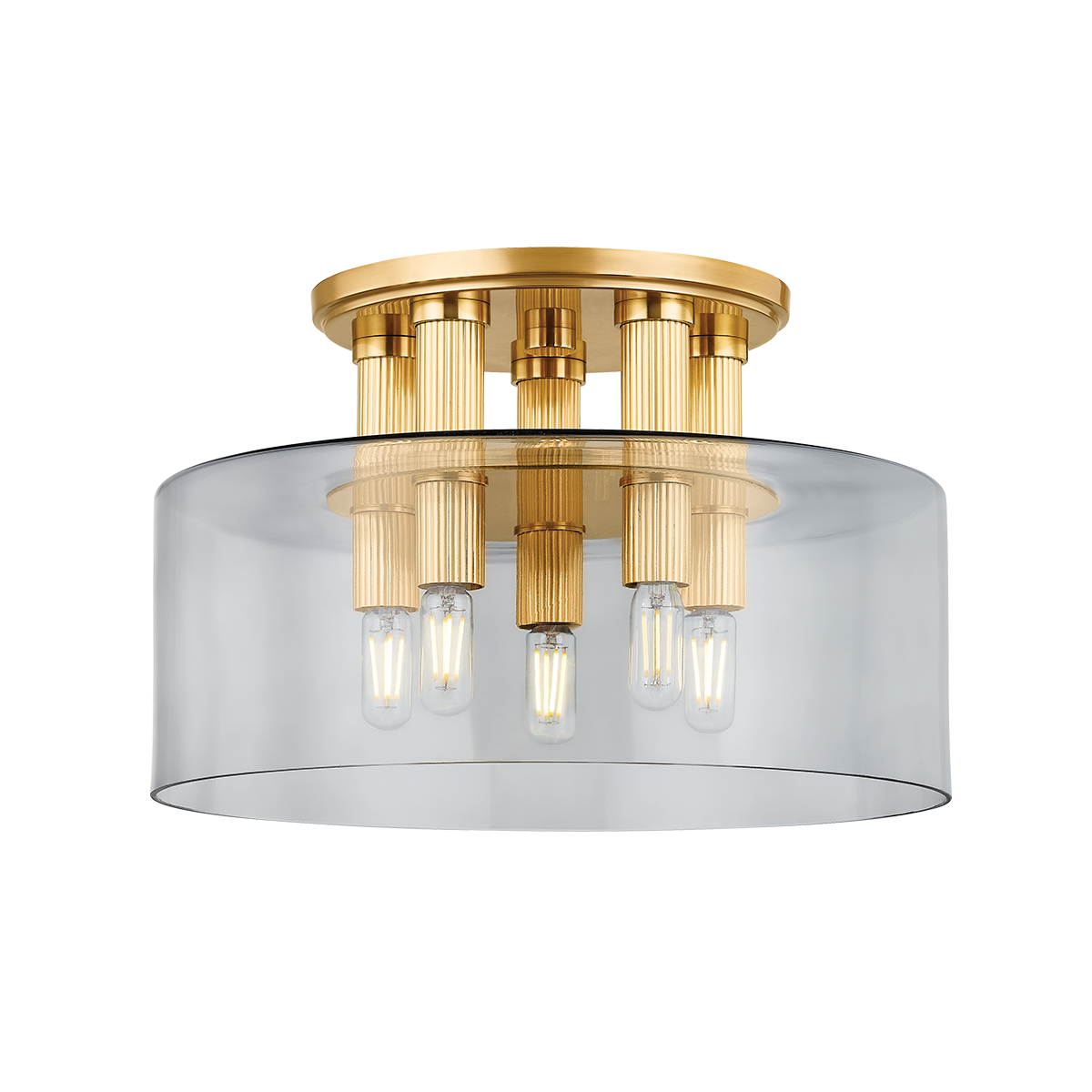 CRYSTLER FLUSH MOUNT with AGED BRASS Finish
