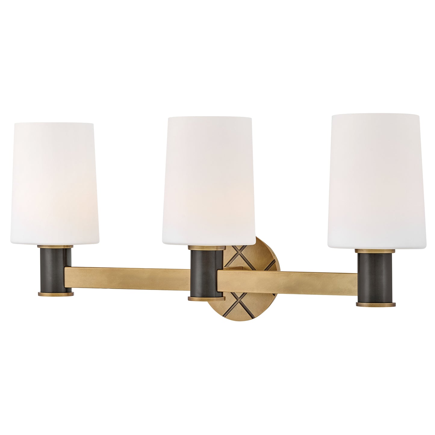 Declan Medium Three Light Vanity In Light Brass Finish