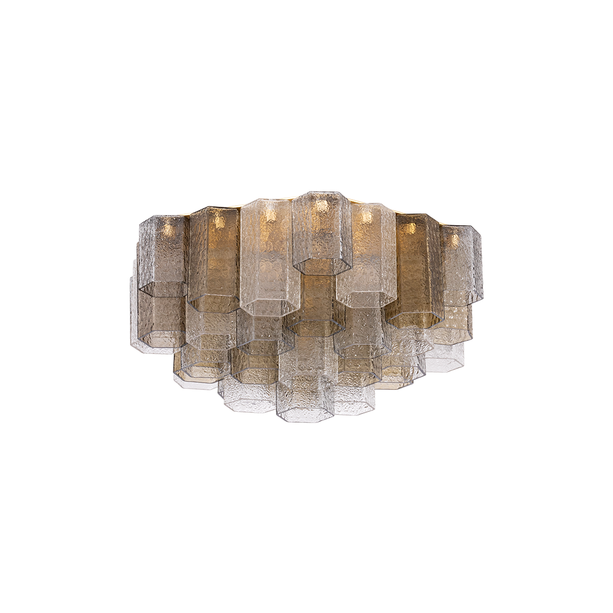 HELSINKI Semi Flush In VINTAGE GOLD LEAF Finish