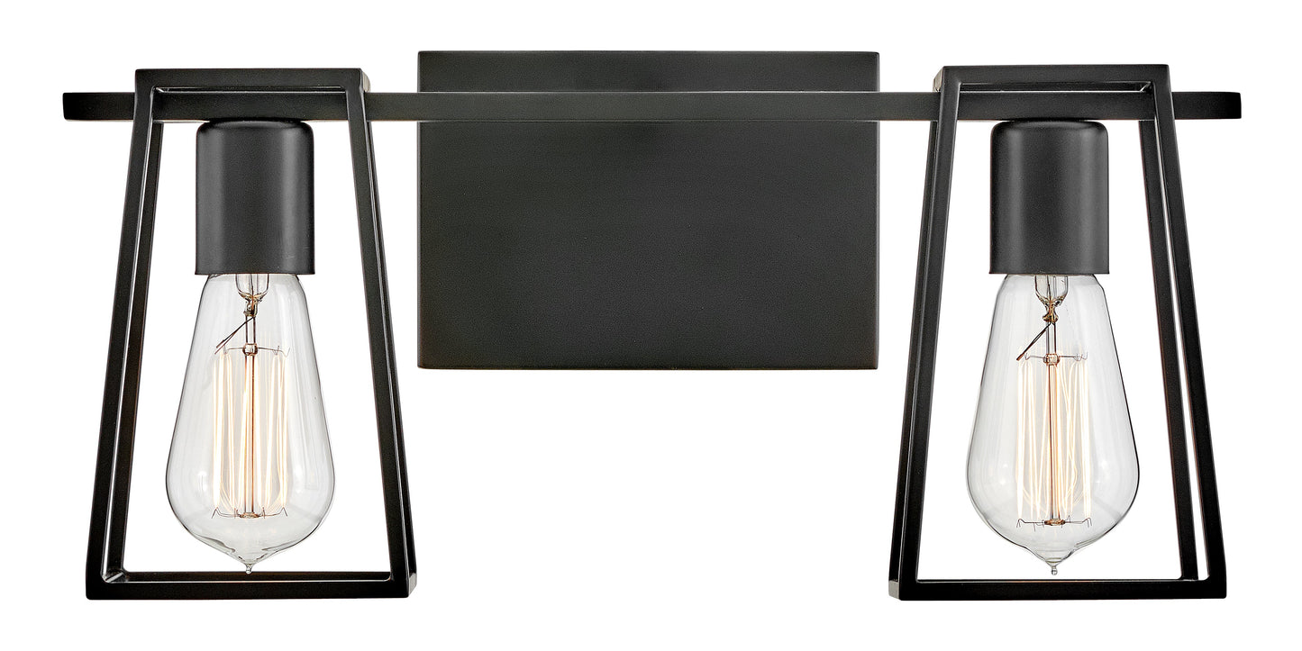 Filmore Small Two Light Vanity In Black Finish