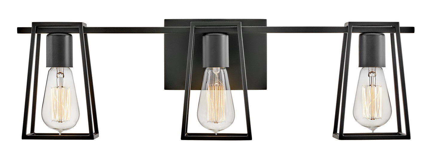 Filmore Medium Three Light Vanity In Black Finish