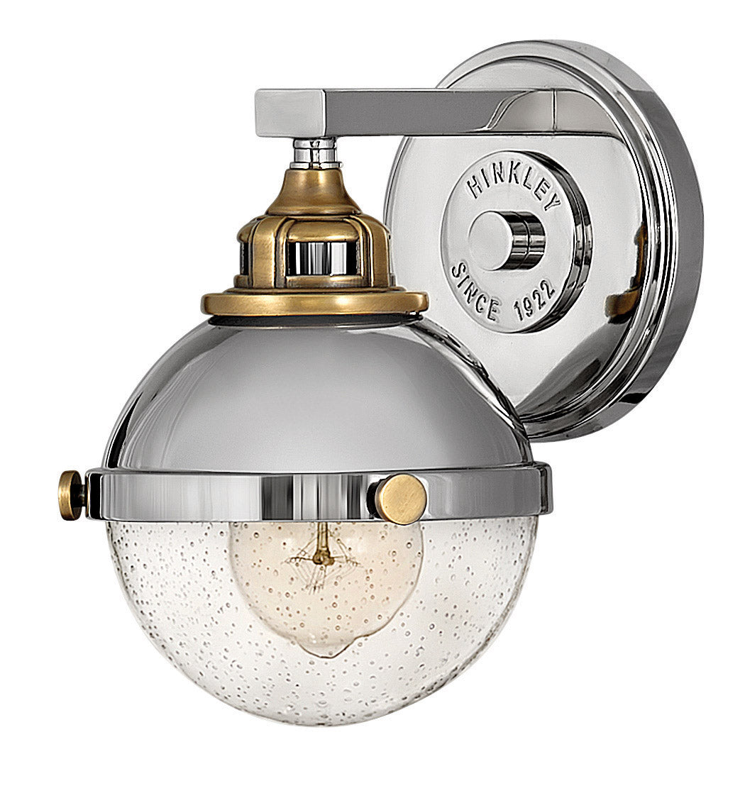 Fletcher Small Single Light Vanity In Polished Nickel Finish
