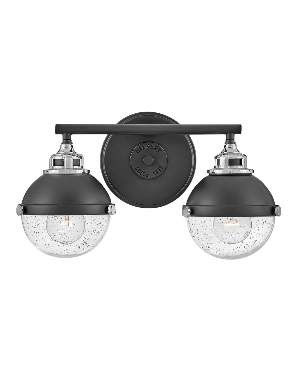 Fletcher Small Two Light Vanity In Black Finish