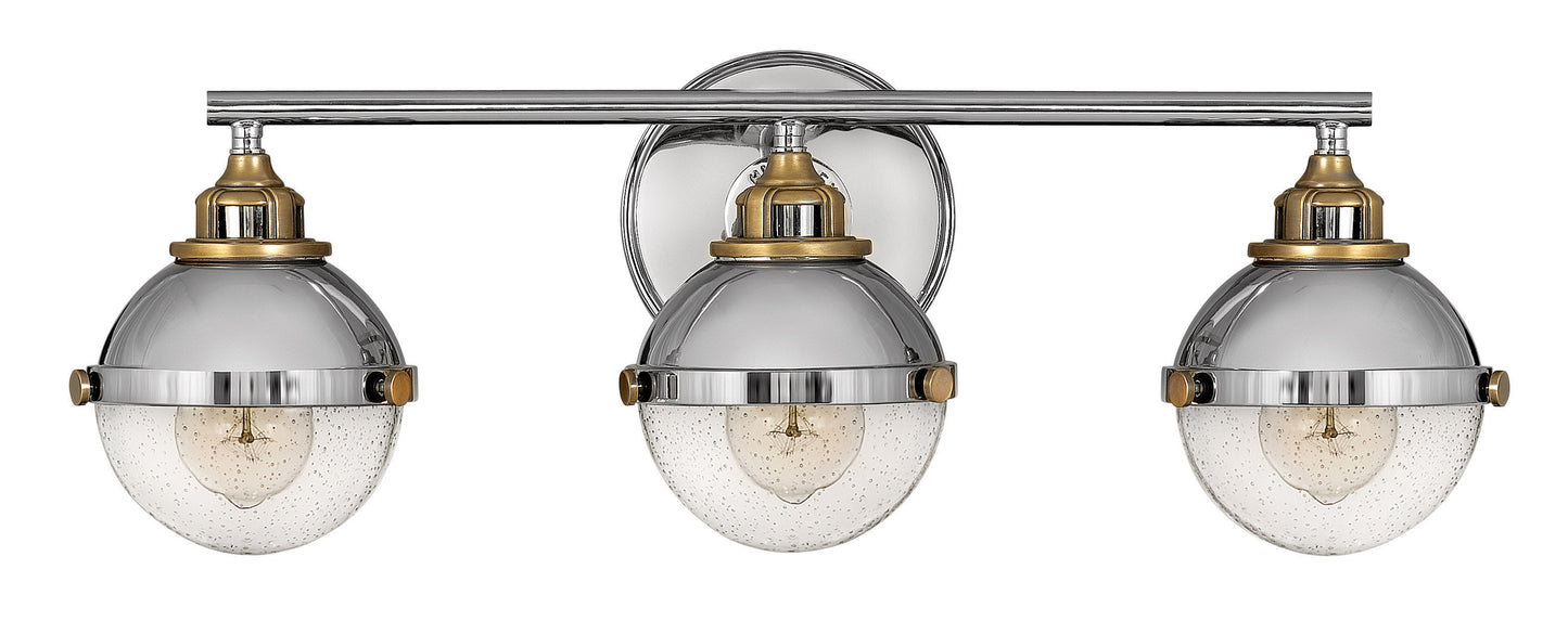 Fletcher Medium Three Light Vanity In Polished Nickel Finish