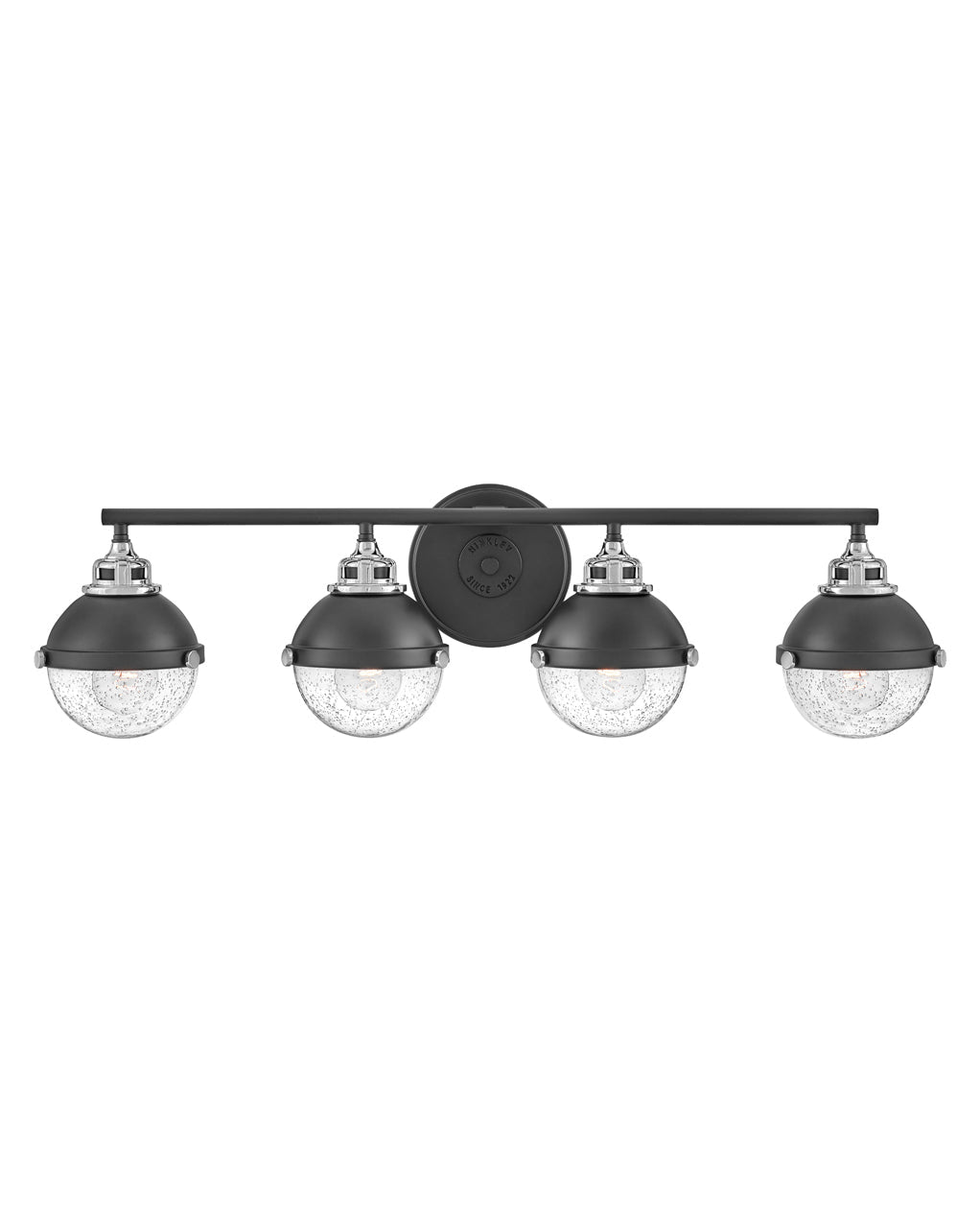 Fletcher Large Four Light Vanity In Black Finish