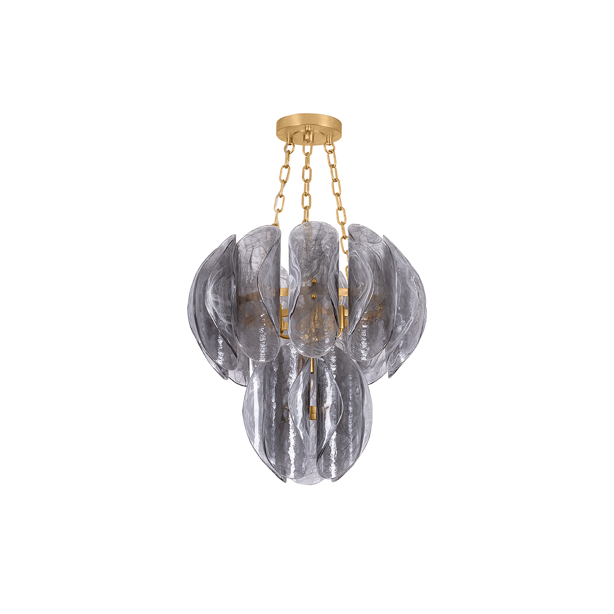 ANATASE Chandelier In VINTAGE GOLD LEAF Finish