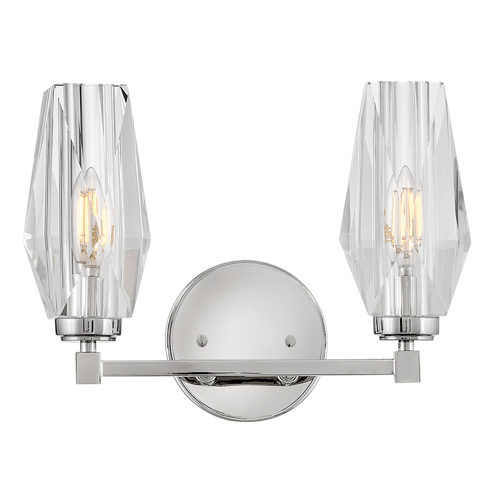 Ana Small Two Light Vanity In Polished Nickel Finish