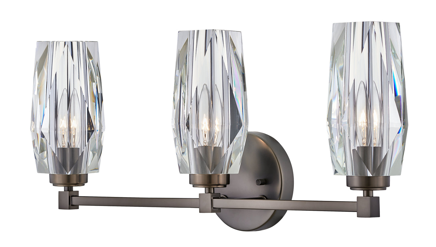 Ana Medium Three Light Vanity In Black Finish