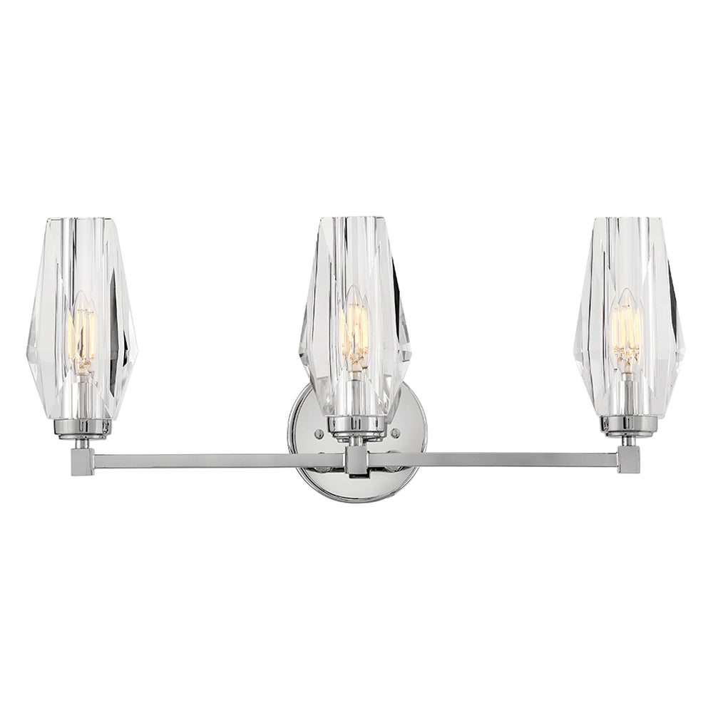 Ana Medium Three Light Vanity In Polished Nickel Finish