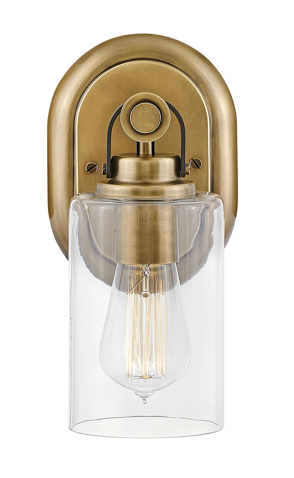 Halstead Medium Single Light Vanity In Light Brass Finish