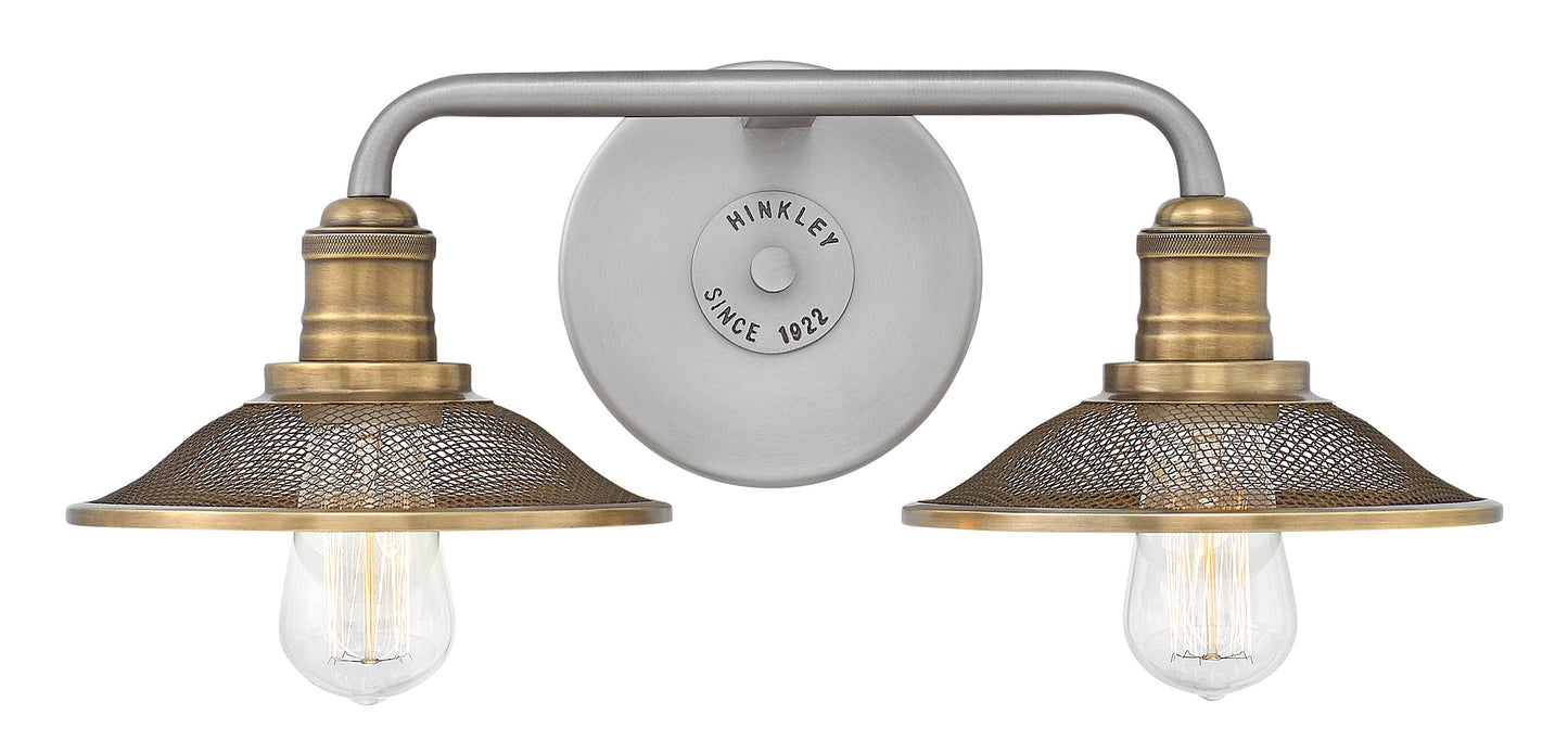 Rigby Small Two Light Vanity In Brushed Nickel Finish