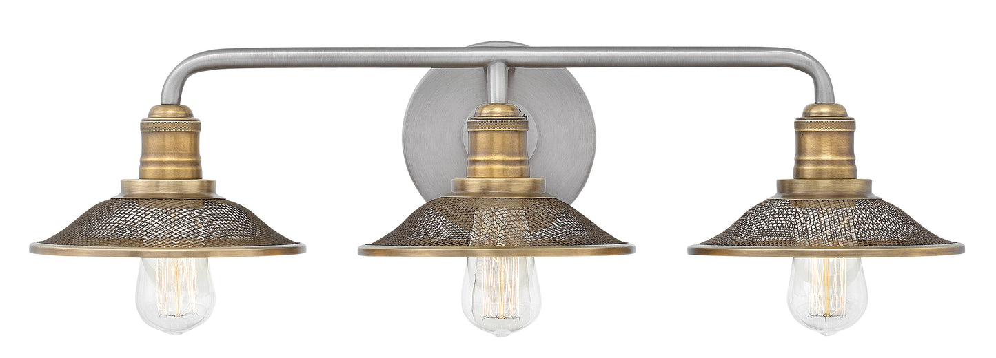 Rigby Medium Three Light Vanity In Brushed Nickel Finish