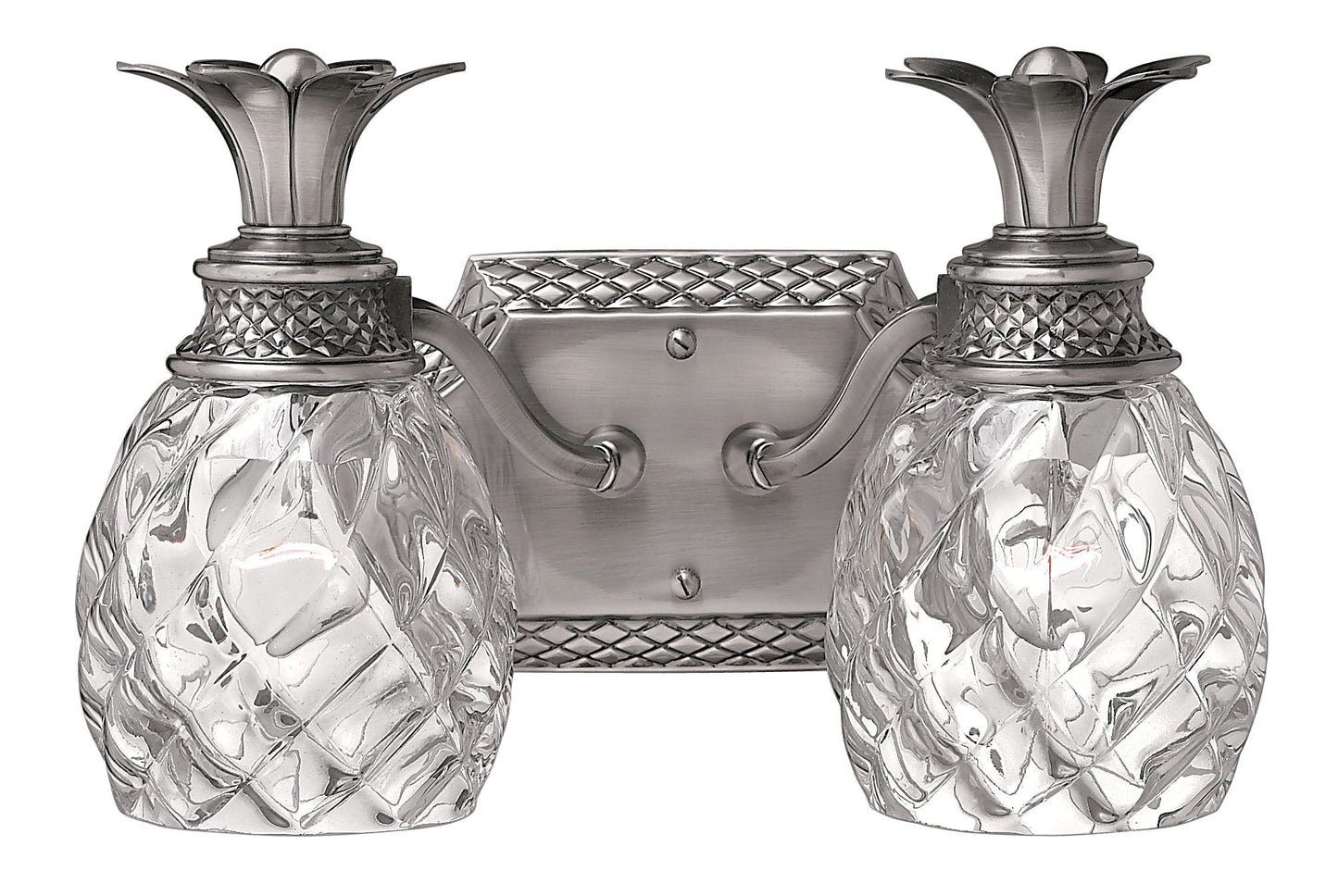 Plantation Small Two Light Vanity In Brushed Nickel Finish