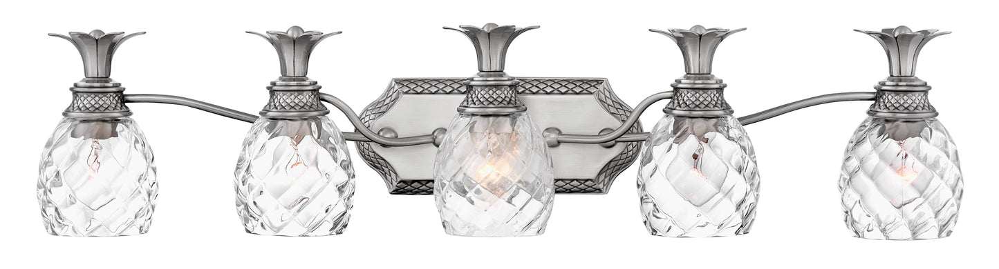 Plantation Extra Large Five Light Vanity In Brushed Nickel Finish