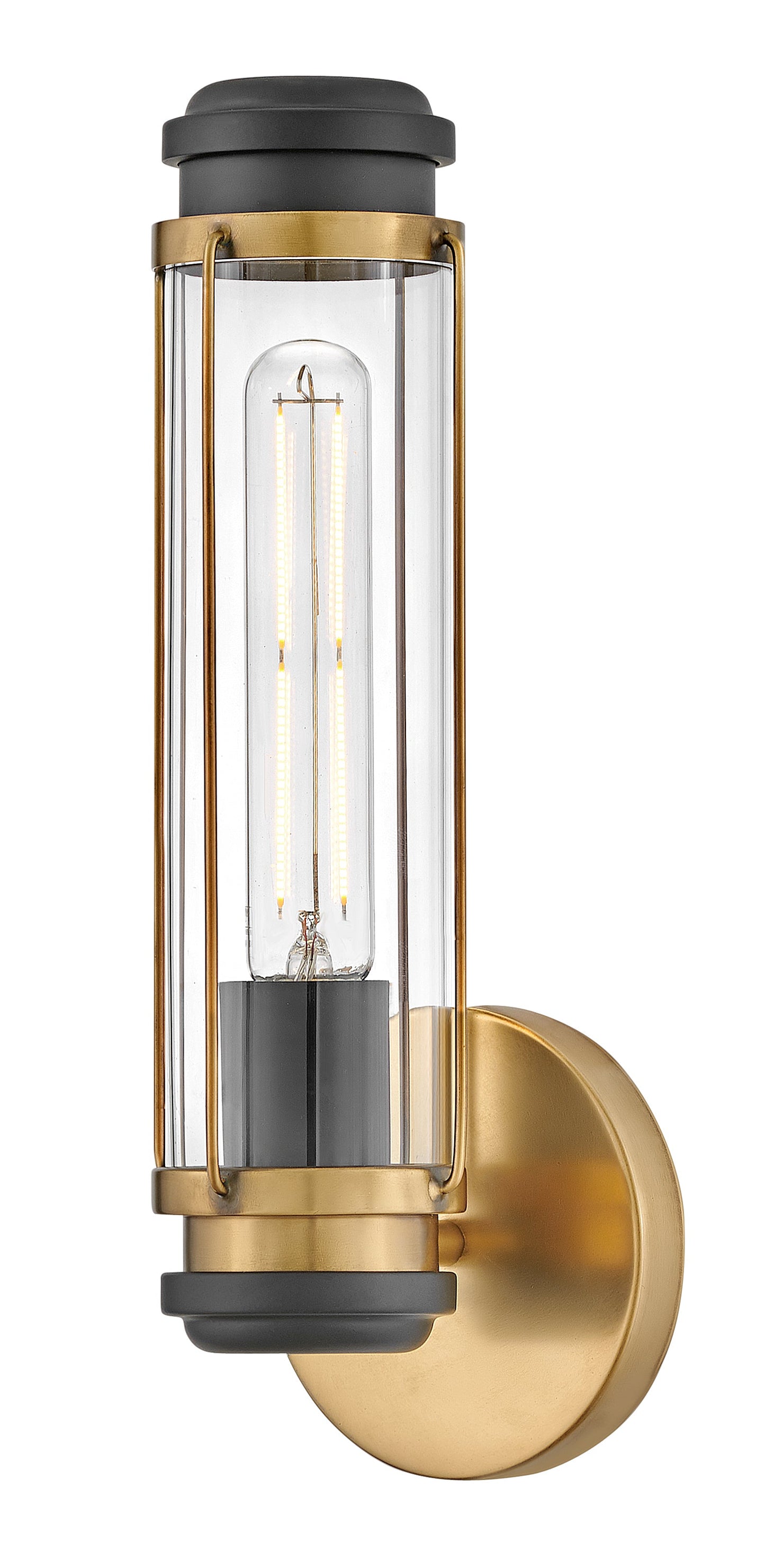 Masthead Medium Single Light Vanity In Light Brass Finish