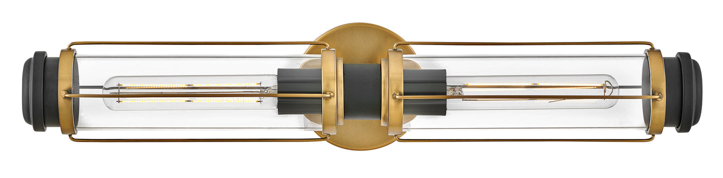 Masthead Small Two Light Vanity In Light Brass Finish