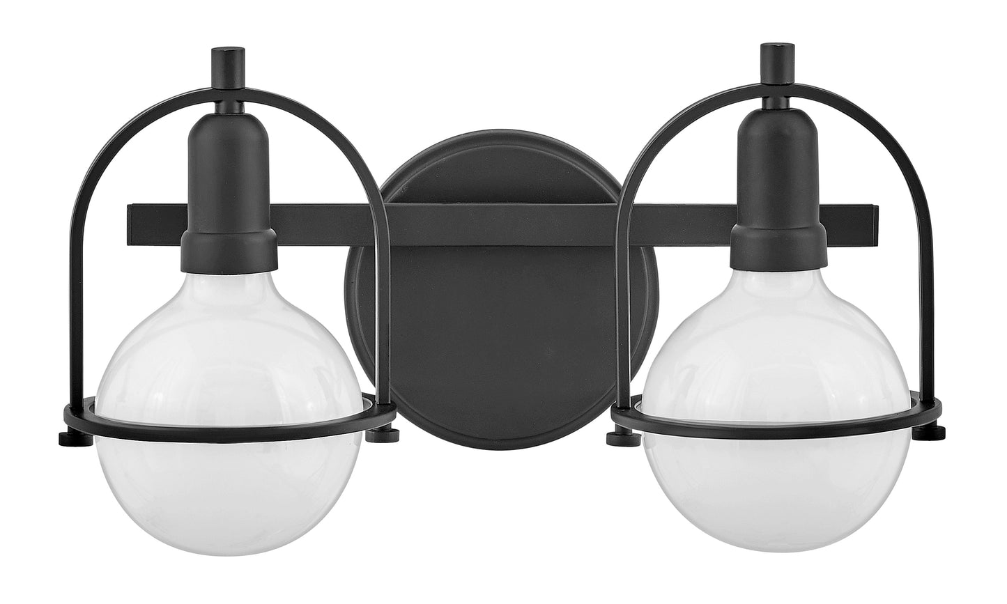 Somerset Small Two Light Vanity In Black Finish