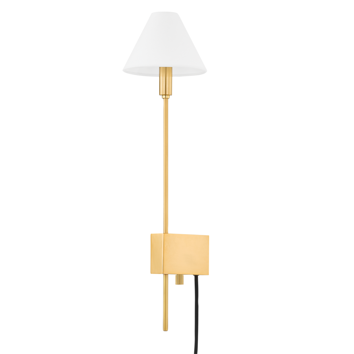 TEANECK Plug-in Sconce with Aged Brass Finish