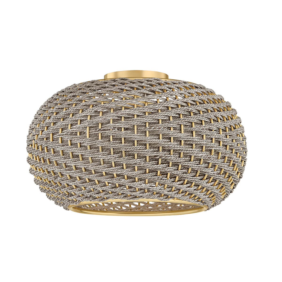 PENARTH Flush Mount with AGED BRASS Finish