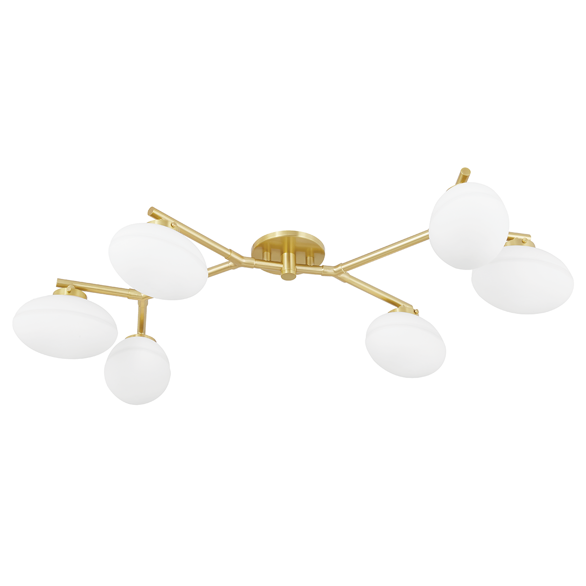 Wagner Semi Flush with Aged Brass Finish