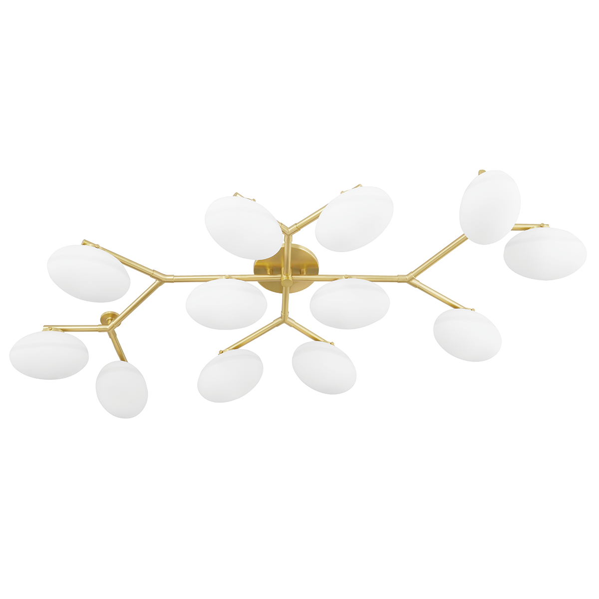 Wagner Semi Flush with Aged Brass Finish