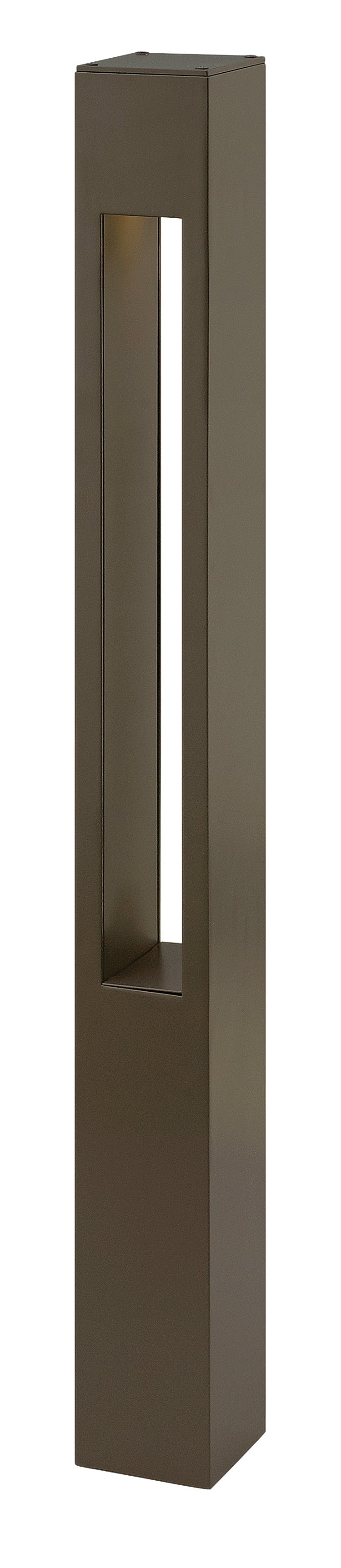 Atlantis Large Square 120v Bollard In Light Bronze Finish