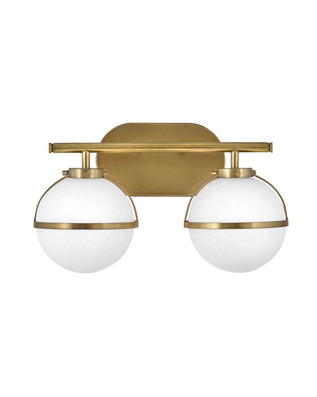 Hollis Small Two Light Vanity In Light Brass Finish