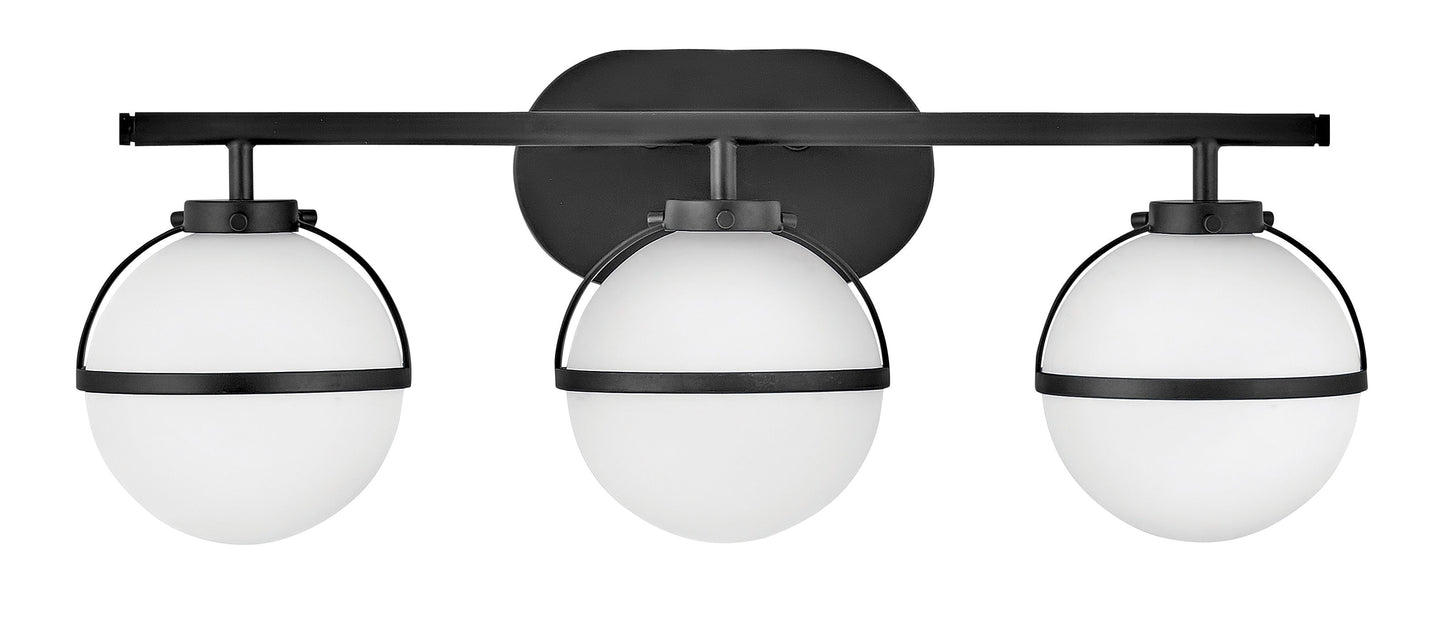 Hollis Medium Three Light Vanity In Black Finish