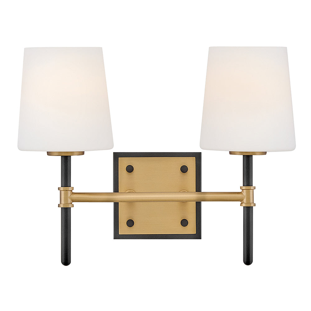 Saunders Small Two Light Vanity In Black Finish