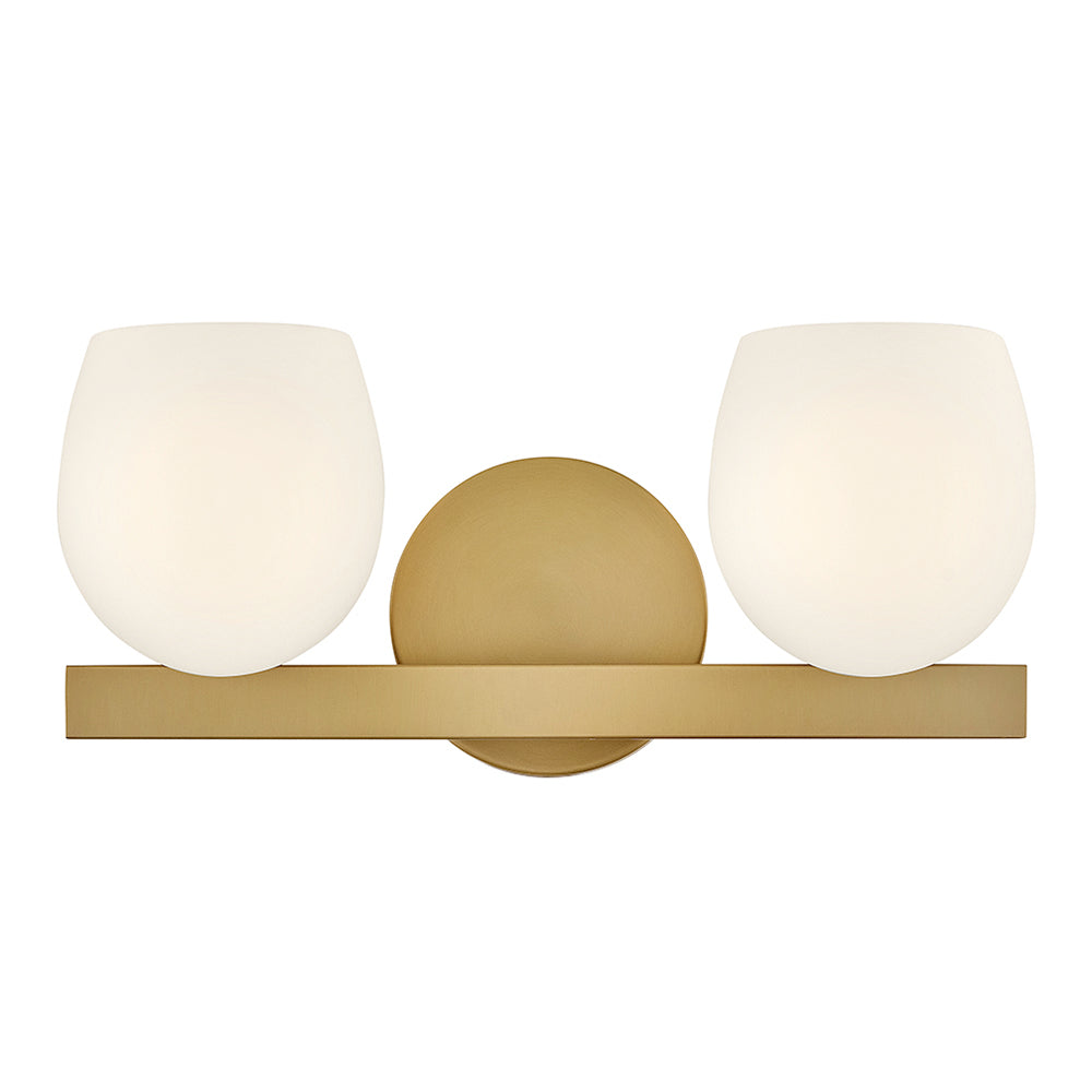Mae Small Two Light Vanity In Light Brass Finish