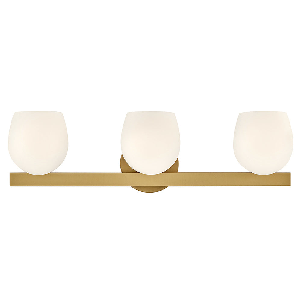 Mae Medium Three Light Vanity In Light Brass Finish