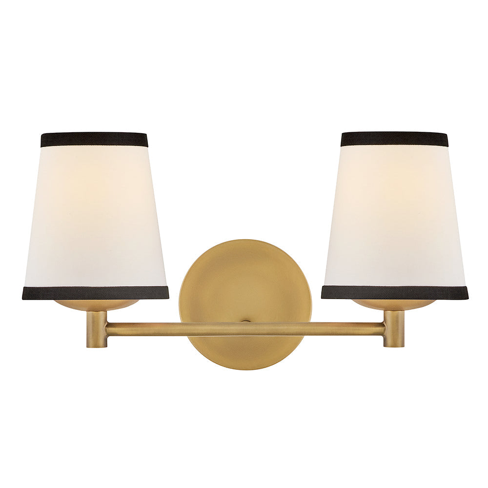 Sonia Small Two Light Vanity In Light Brass Finish