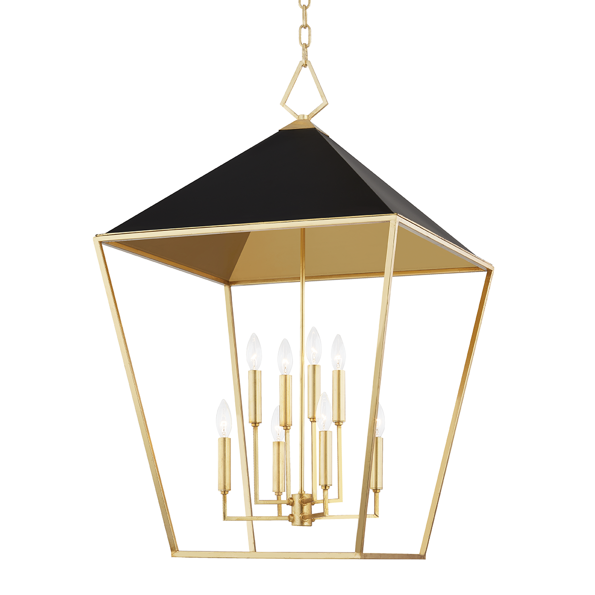 Paxton Pendant with Gold Leaf/black Finish