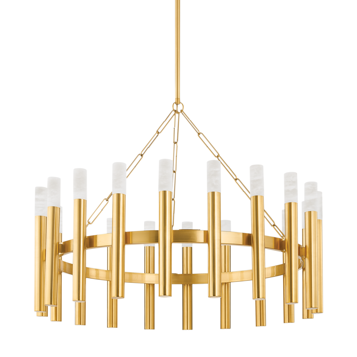 PALI Chandelier with Aged Brass Finish