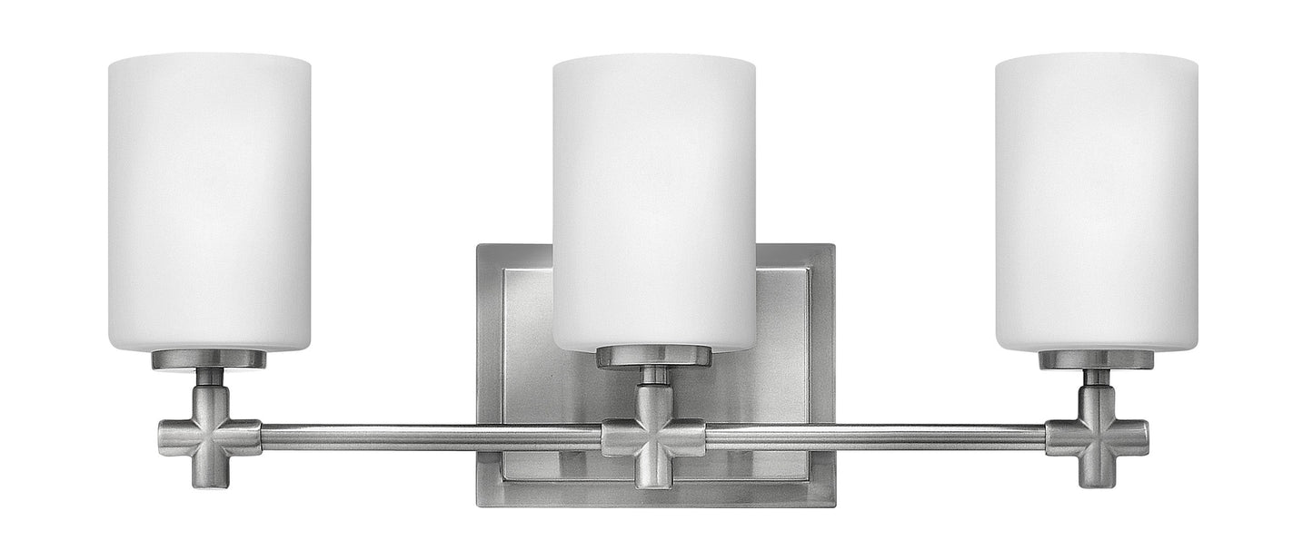 Laurel Medium Three Light Vanity In Brushed Nickel Finish