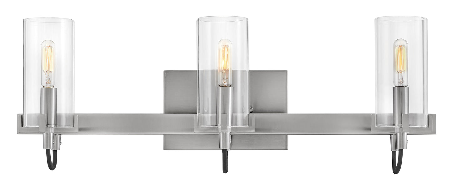 Ryden Medium Three Light Vanity In Brushed Nickel Finish