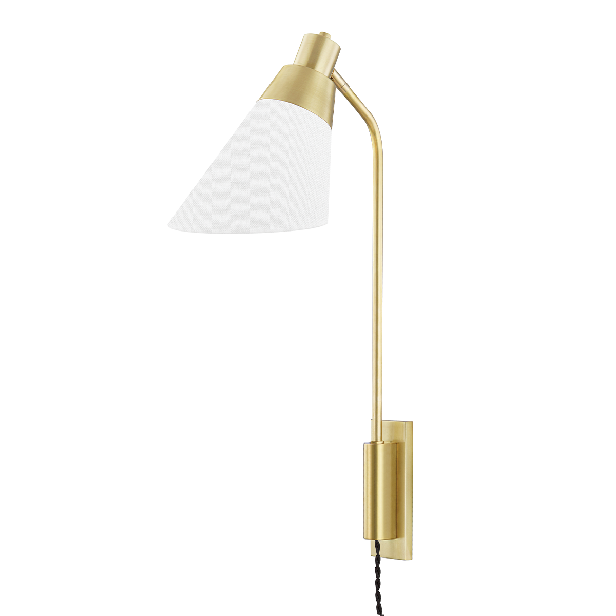 Hooke Plug-in Sconce with Aged Brass Finish